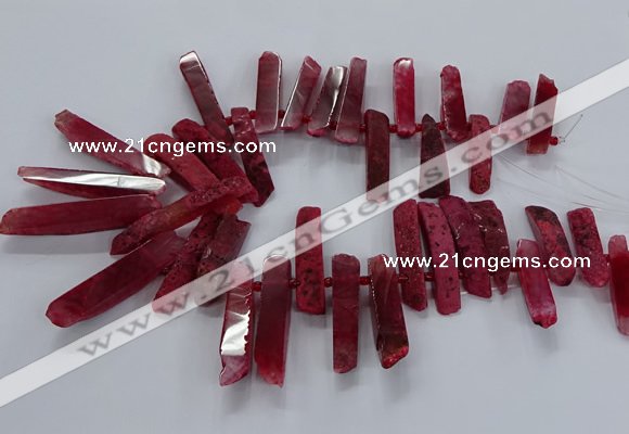 CTD2535 Top drilled 8*30mm - 11*50mm sticks agate gemstone beads