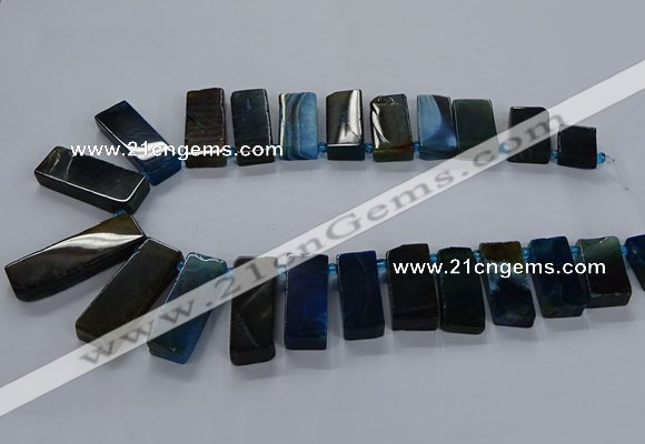 CTD2545 Top drilled 12*20mm - 15*40mm rectangle agate gemstone beads