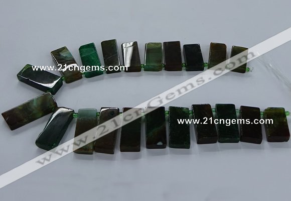 CTD2546 Top drilled 12*20mm - 15*40mm rectangle agate gemstone beads