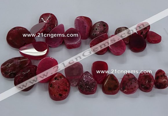 CTD2551 Top drilled 18*25mm - 30*40mm freeform agate gemstone beads