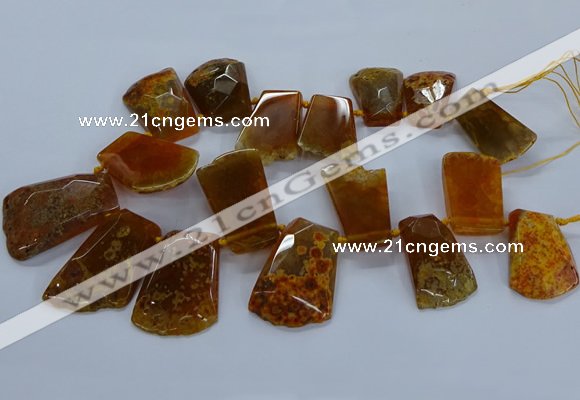 CTD2556 Top drilled 20*35mm - 30*45mm freeform agate gemstone beads