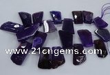 CTD2557 Top drilled 20*35mm - 30*45mm freeform agate gemstone beads