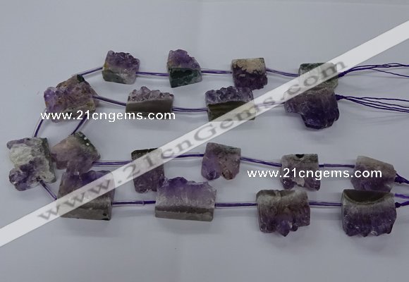 CTD2571 15.5 inches 20*22mm - 25*30mm freeform druzy amethyst beads