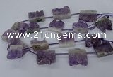 CTD2572 15.5 inches 28*30mm - 30*33mm freeform druzy amethyst beads