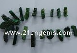 CTD2582 Top drilled 10*30mm - 10*50mm sticks plated druzy agate beads