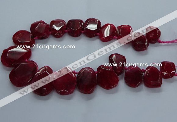 CTD2587 Top drilled 20*25mm - 30*40mm faceted freeform agate beads