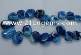 CTD2588 Top drilled 20*25mm - 30*40mm faceted freeform agate beads