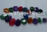 CTD2591 Top drilled 20*25mm - 30*40mm faceted freeform agate beads