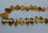 CTD2593 Top drilled 15*20mm - 25*35mm faceted freeform agate beads