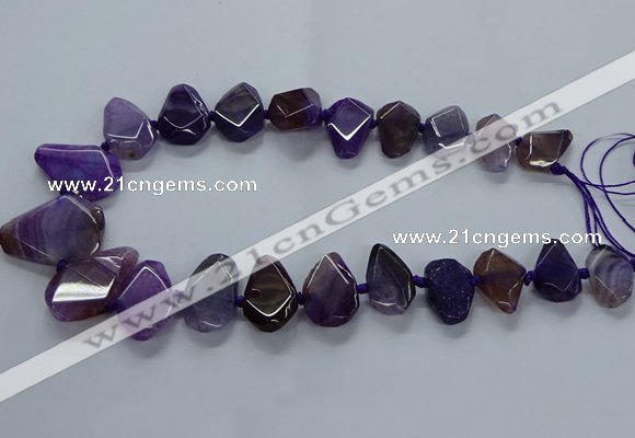 CTD2595 Top drilled 15*20mm - 25*35mm faceted freeform agate beads