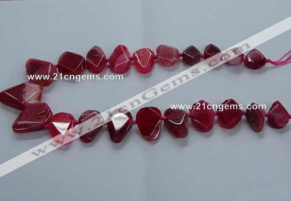 CTD2596 Top drilled 15*20mm - 25*35mm faceted freeform agate beads