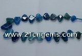 CTD2597 Top drilled 15*20mm - 25*35mm faceted freeform agate beads