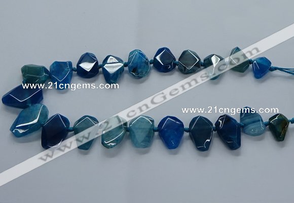 CTD2597 Top drilled 15*20mm - 25*35mm faceted freeform agate beads