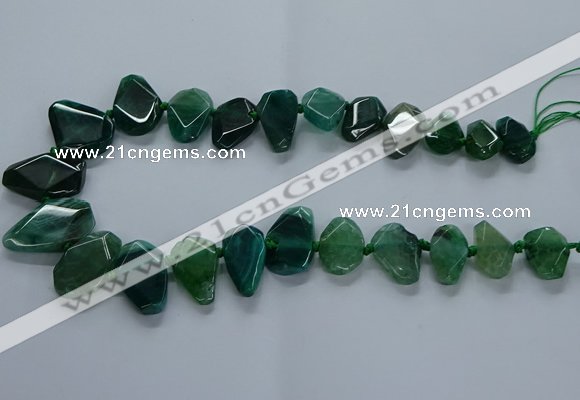 CTD2598 Top drilled 15*20mm - 25*35mm faceted freeform agate beads