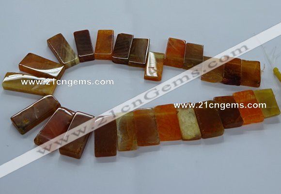 CTD2608 Top drilled 14*27mm - 16*42mm rectangle agate beads