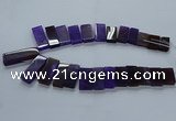 CTD2609 Top drilled 14*27mm - 16*42mm rectangle agate beads