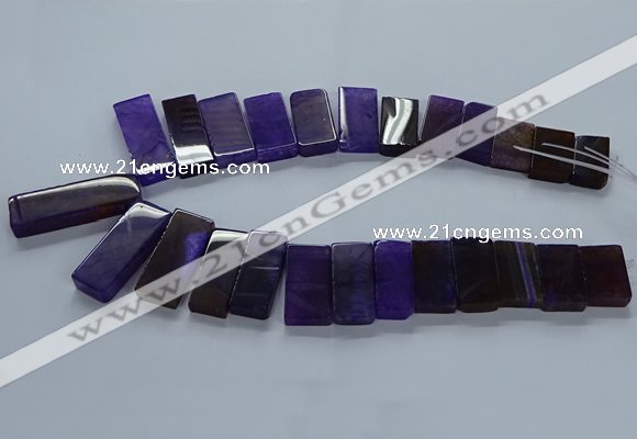 CTD2609 Top drilled 14*27mm - 16*42mm rectangle agate beads