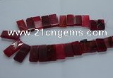 CTD2610 Top drilled 14*27mm - 16*42mm rectangle agate beads