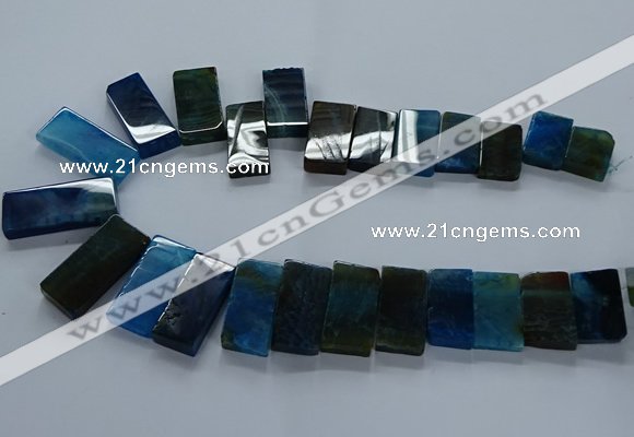 CTD2611 Top drilled 14*27mm - 16*42mm rectangle agate beads