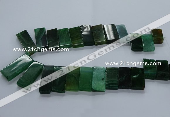 CTD2612 Top drilled 14*27mm - 16*42mm rectangle agate beads