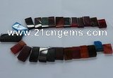 CTD2614 Top drilled 14*27mm - 16*42mm rectangle agate beads