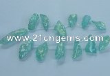 CTD2625 Top drilled 10*25mm - 20*45mm nuggets plated druzy quartz beads