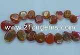 CTD2640 Top drilled 20*25mm - 30*40mm faceted freeform agate beads