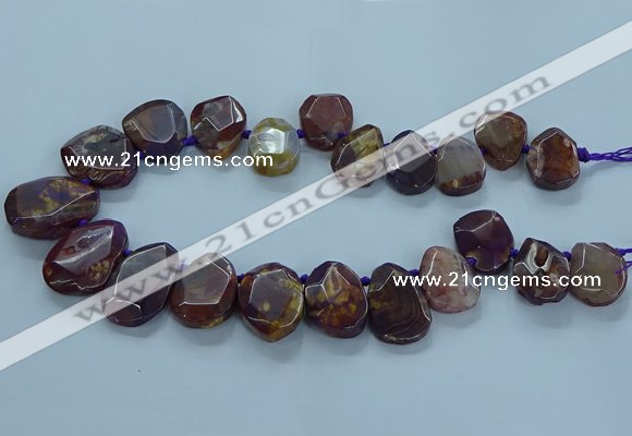 CTD2642 Top drilled 20*25mm - 30*40mm faceted freeform agate beads