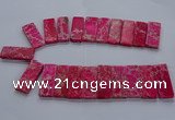 CTD2660 Top drilled 18*45mm - 20*48mm rectangle sea sediment jasper beads