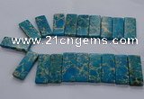 CTD2661 Top drilled 18*45mm - 20*48mm rectangle sea sediment jasper beads