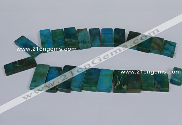 CTD2667 Top drilled 14*27mm - 16*42mm rectangle agate jasper beads