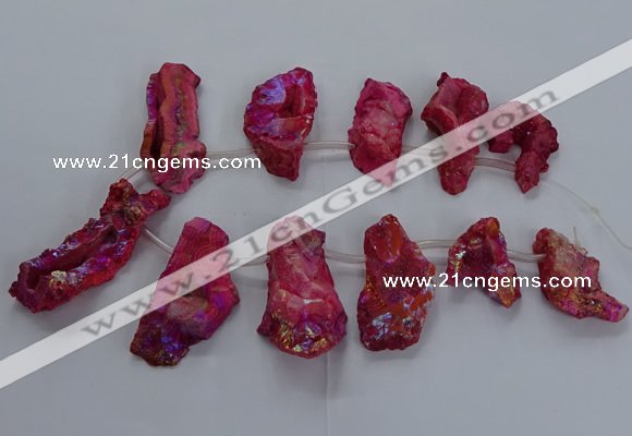 CTD2672 Top drilled 25*30mm - 35*60mm freeform plated druzy agate beads