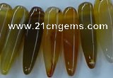 CTD2683 Top drilled 8*25mm - 10*50mm bullet agate gemstone beads