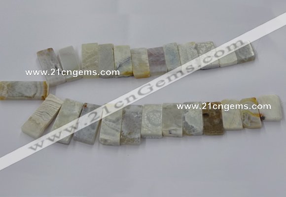 CTD2688 Top drilled 16*22mm - 16*55mm rectangle agate beads