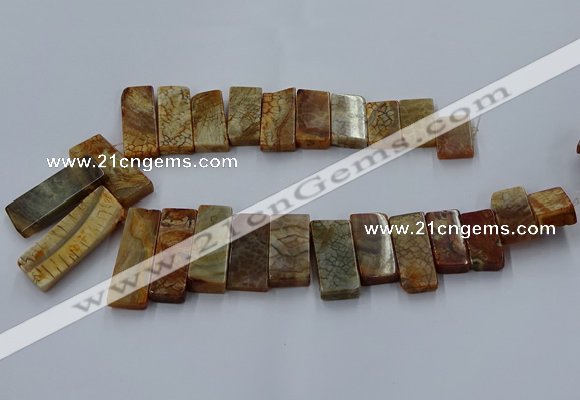 CTD2689 Top drilled 16*22mm - 16*55mm rectangle agate beads