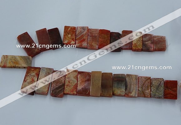 CTD2691 Top drilled 16*22mm - 16*55mm rectangle agate beads