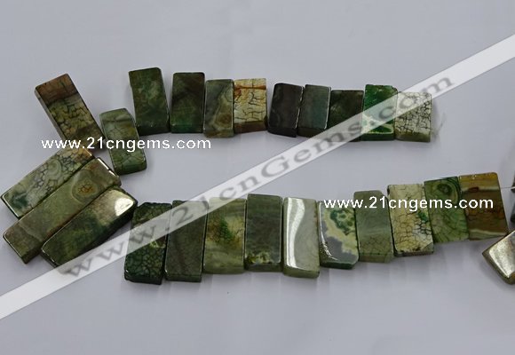 CTD2693 Top drilled 16*22mm - 16*55mm rectangle agate beads