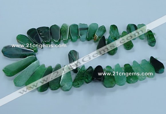 CTD2704 15.5 inches 10*25mm - 18*50mm freeform agate beads