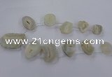 CTD2718 15.5 inches 25*30mm - 35*55mm freeform druzy agate beads