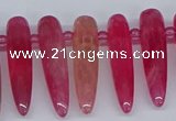 CTD2726 Top drilled 8*35mm bullet agate gemstone beads wholesale