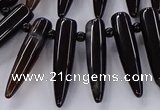 CTD2729 Top drilled 8*35mm bullet agate gemstone beads wholesale