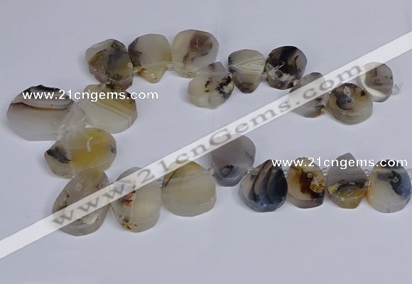 CTD2736 Top drilled 20*25mm - 35*45mm freeform Montana agate beads