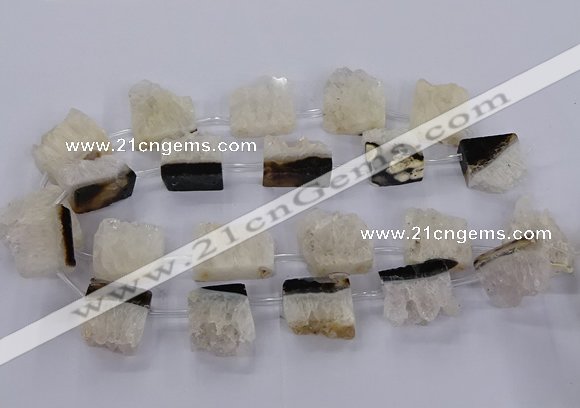 CTD2762 Top drilled 22*25mm - 25*35mm freeform druzy agate beads