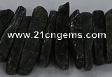 CTD2765 Top drilled 6*20mm - 8*55mm sticks green kyanite beads