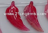 CTD2774 Top drilled 20*45mm - 25*55mm carved leaf agate beads