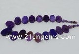 CTD2782 Top drilled 15*25mm - 25*40mm oval agate gemstone beads