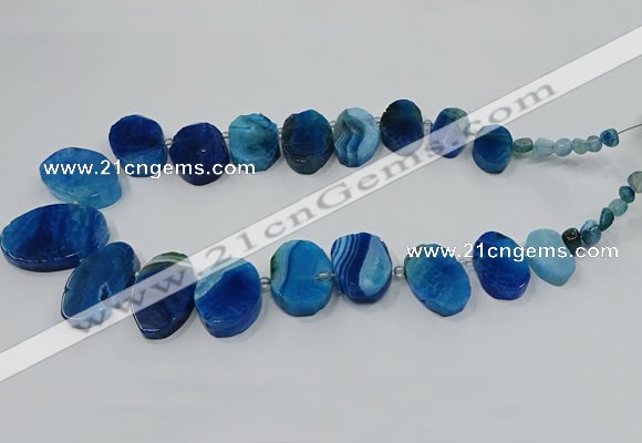 CTD2784 Top drilled 15*25mm - 25*40mm oval agate gemstone beads