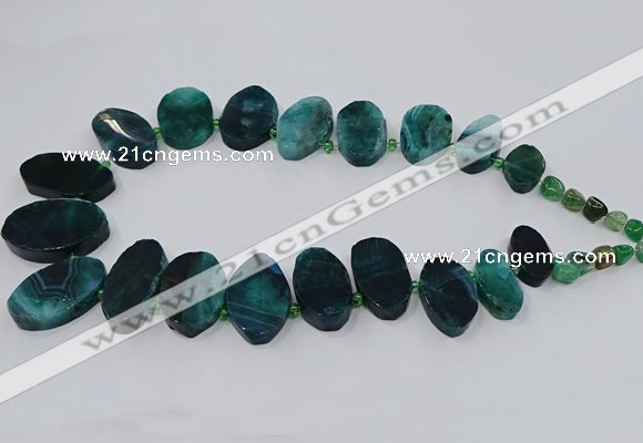 CTD2785 Top drilled 15*25mm - 25*40mm oval agate gemstone beads