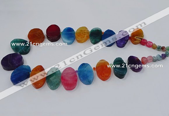 CTD2786 Top drilled 15*25mm - 25*40mm oval agate gemstone beads