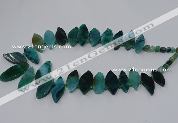 CTD2793 Top drilled 15*30mm - 25*45mm marquise agate gemstone beads